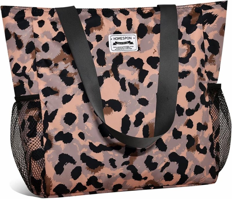 Buringer Large Waterproof Beach Bag for Women Sandproof Tote Bag with Zipper and Pockets Pool Bag for Travel Gym Vacation - Image 1